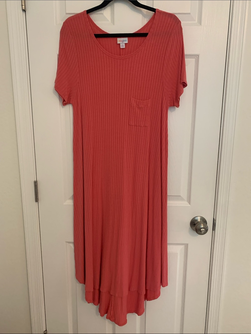 LuLaRoe Coral Ribbed High-Low Swing Dress 2XL